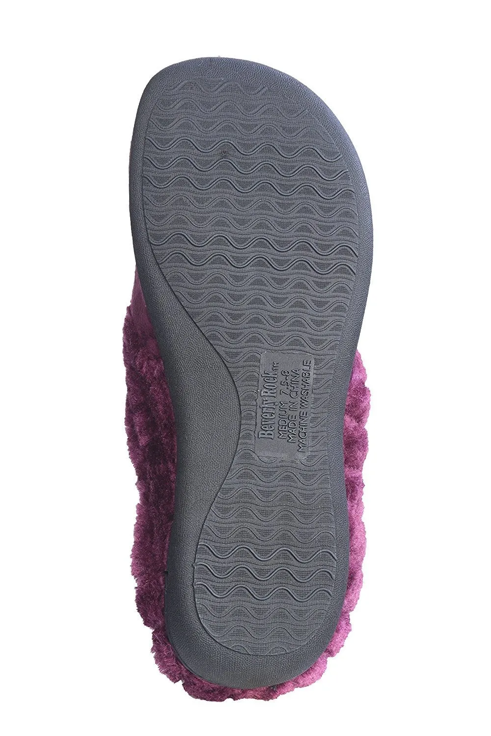 Roxoni Women’s Velour Slippers Memory Foam Clog Quilted Faux Fur Collar