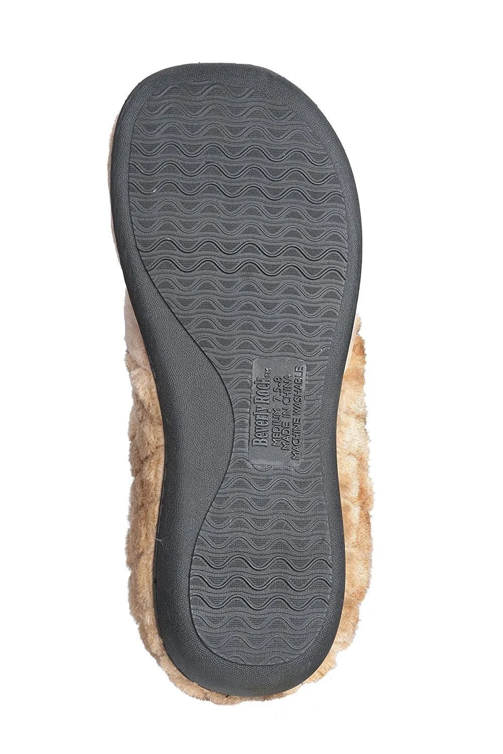 Roxoni Women’s Velour Slippers Memory Foam Clog Quilted Faux Fur Collar
