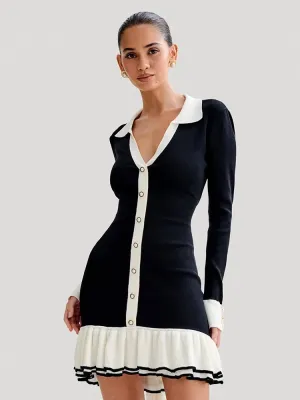 Ruffled Knit Mini Dress