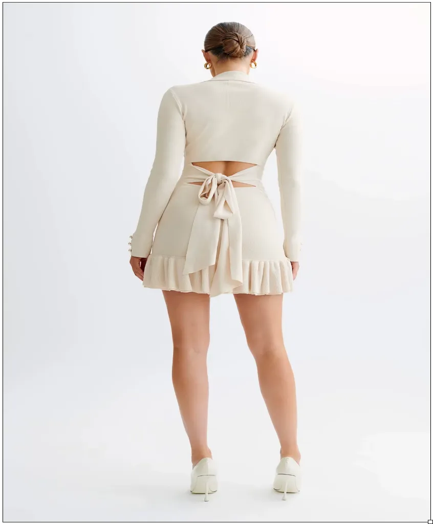 Ruffled Knit Mini Dress