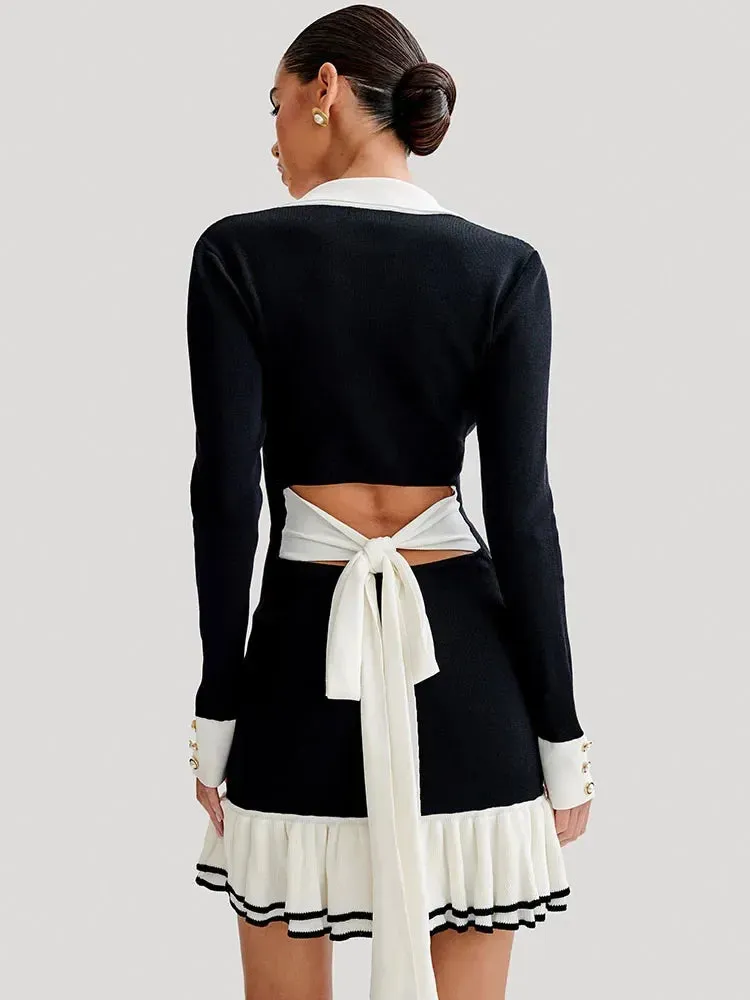 Ruffled Knit Mini Dress