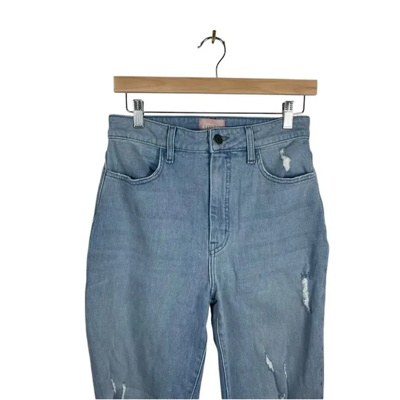 Show Me Your Mumu Midtown Straight Leg Distressed Jeans in Light Wash Size 28