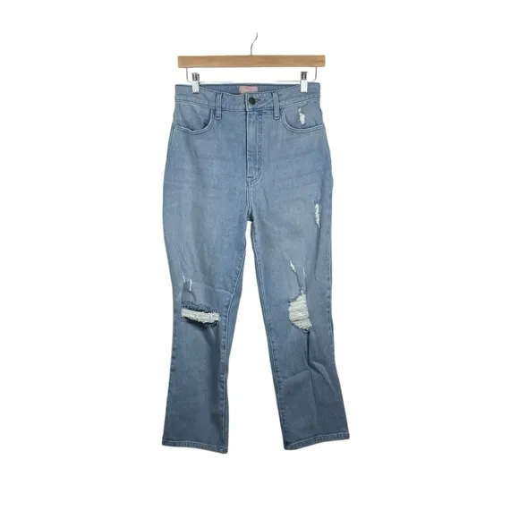 Show Me Your Mumu Midtown Straight Leg Distressed Jeans in Light Wash Size 28