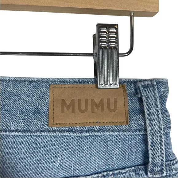 Show Me Your Mumu Midtown Straight Leg Distressed Jeans in Light Wash Size 28