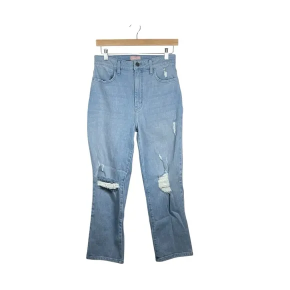 Show Me Your Mumu Midtown Straight Leg Distressed Jeans in Light Wash Size 28