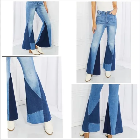 Sienna Color Block Flare Jeans - Size 1X