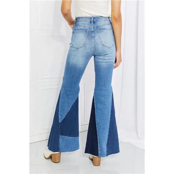 Sienna Color Block Flare Jeans - Size 1X