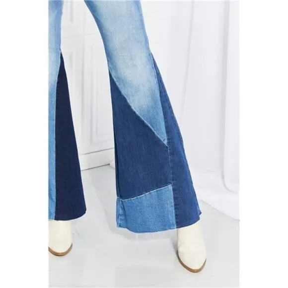 Sienna Color Block Flare Jeans - Size 1X