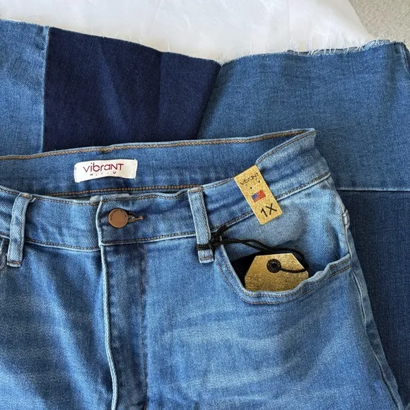 Sienna Color Block Flare Jeans - Size 1X