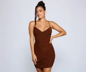 Simple And Chic Charming Ruched Mini Dress