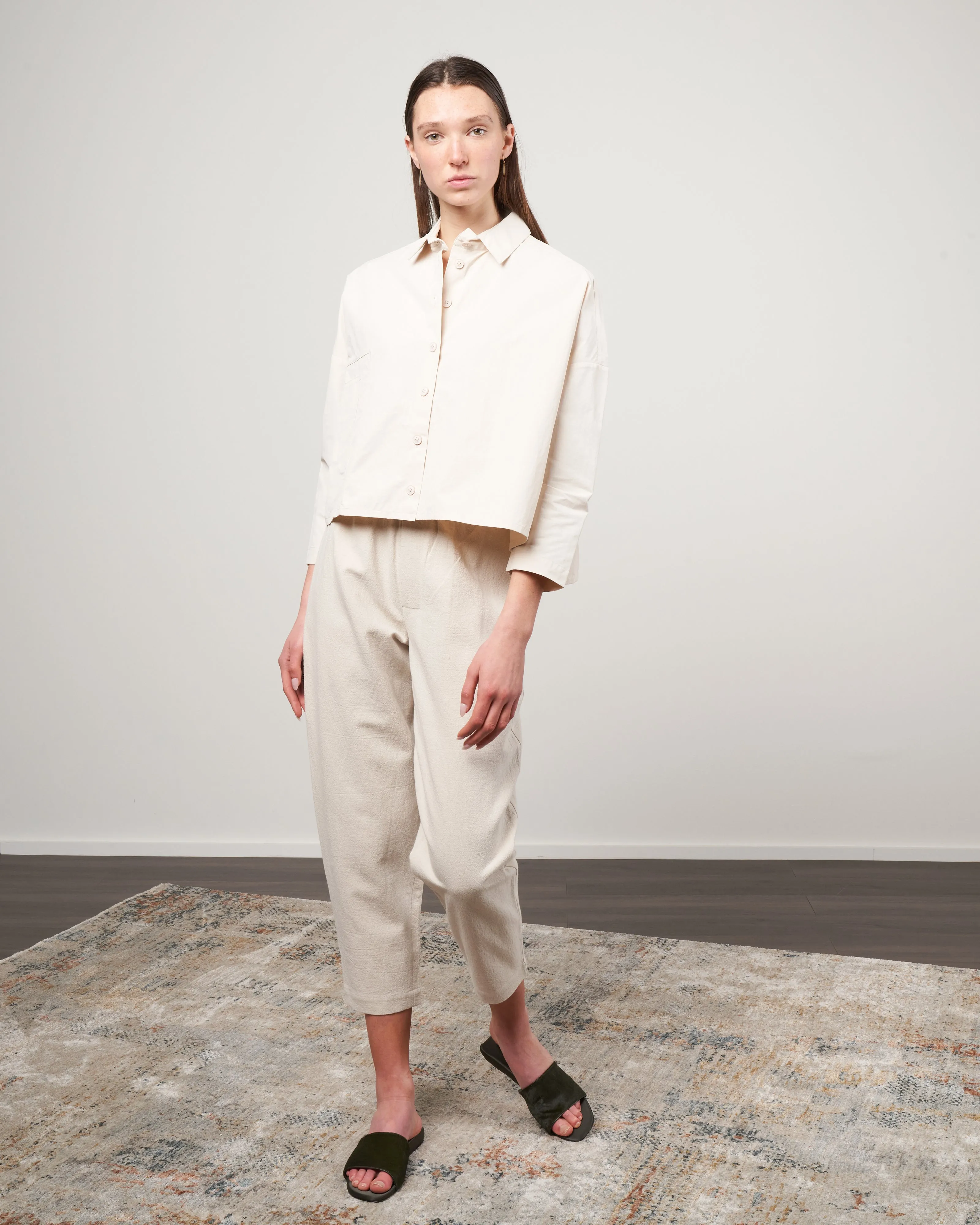 single pocket shirt jacket - bone white