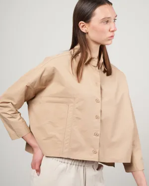 single pocket shirt jacket - tan
