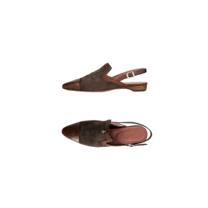 Slingback Shoe Suede Chocolate