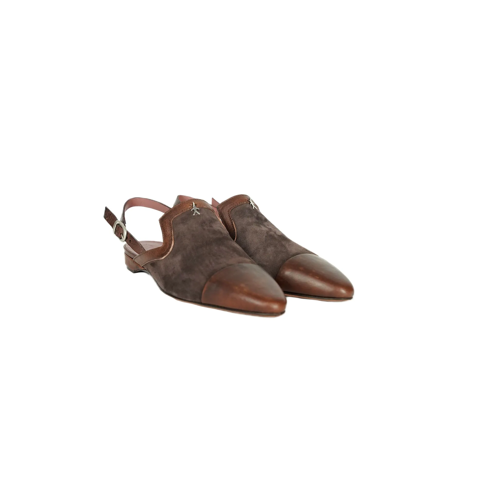 Slingback Shoe Suede Chocolate