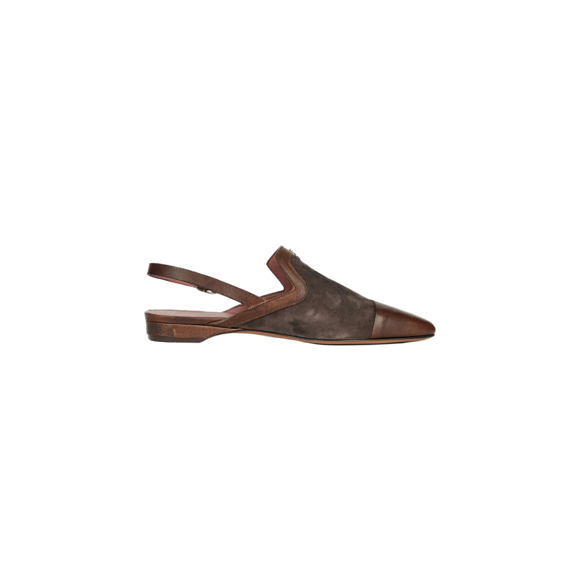 Slingback Shoe Suede Chocolate