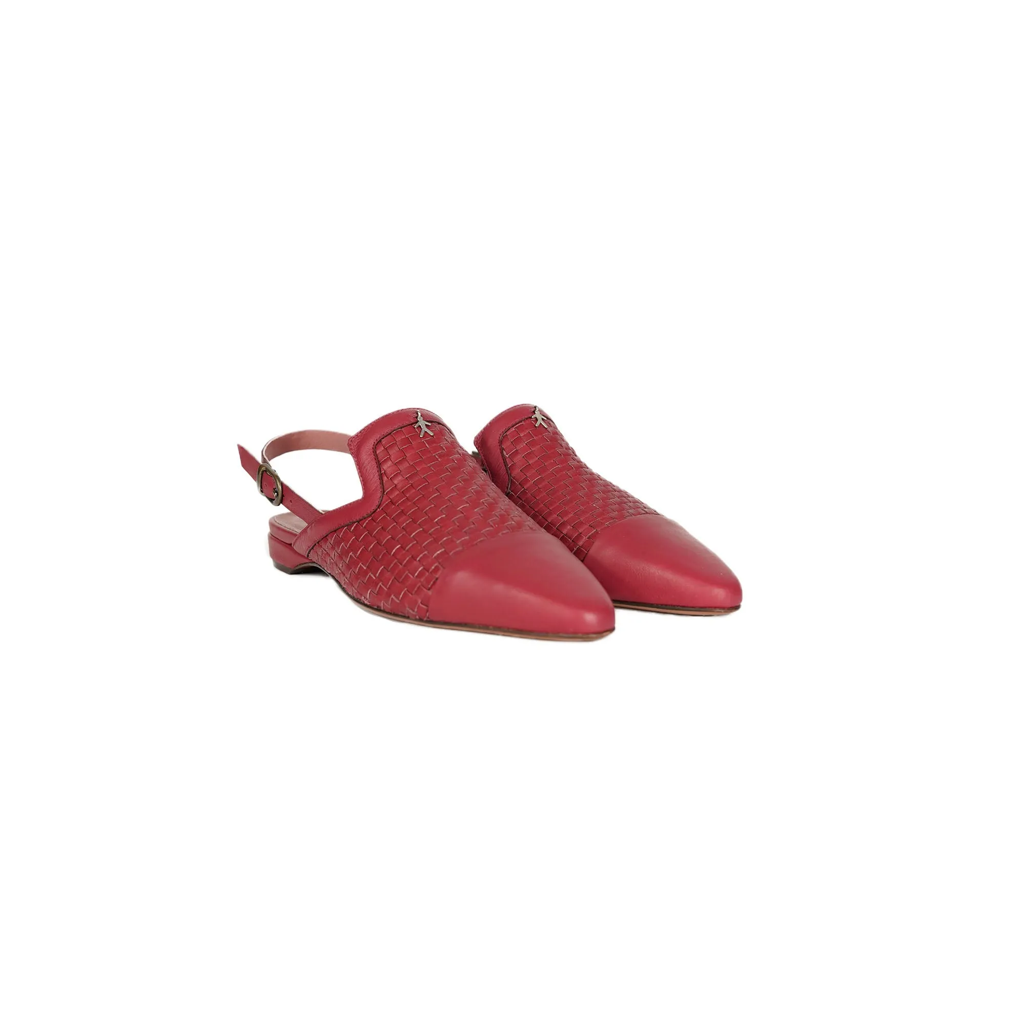 Slingback Shoes Intreccio Soft Burgundy