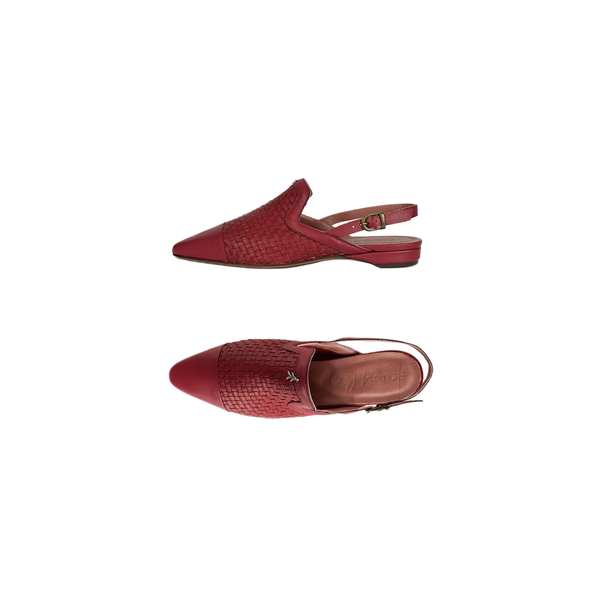 Slingback Shoes Intreccio Soft Burgundy
