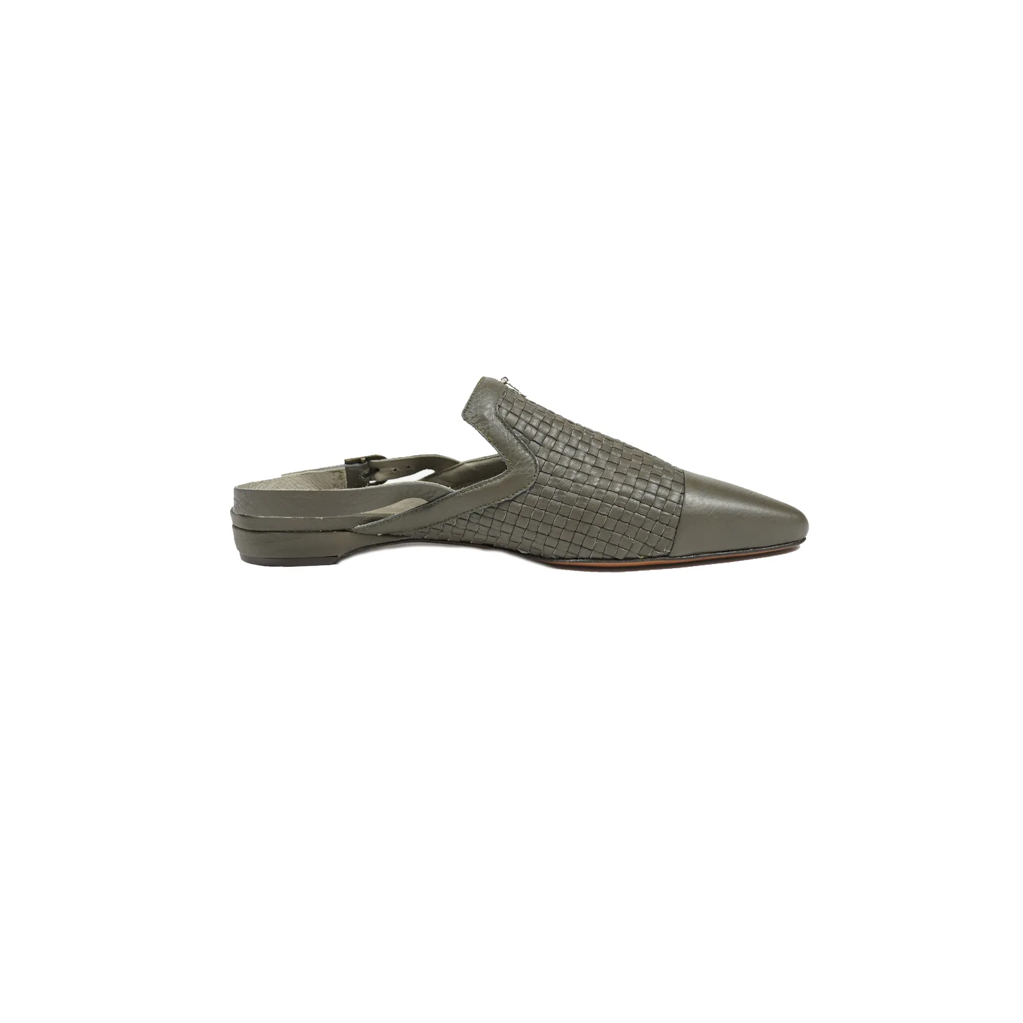 Slingback Shoes Intreccio Soft Green