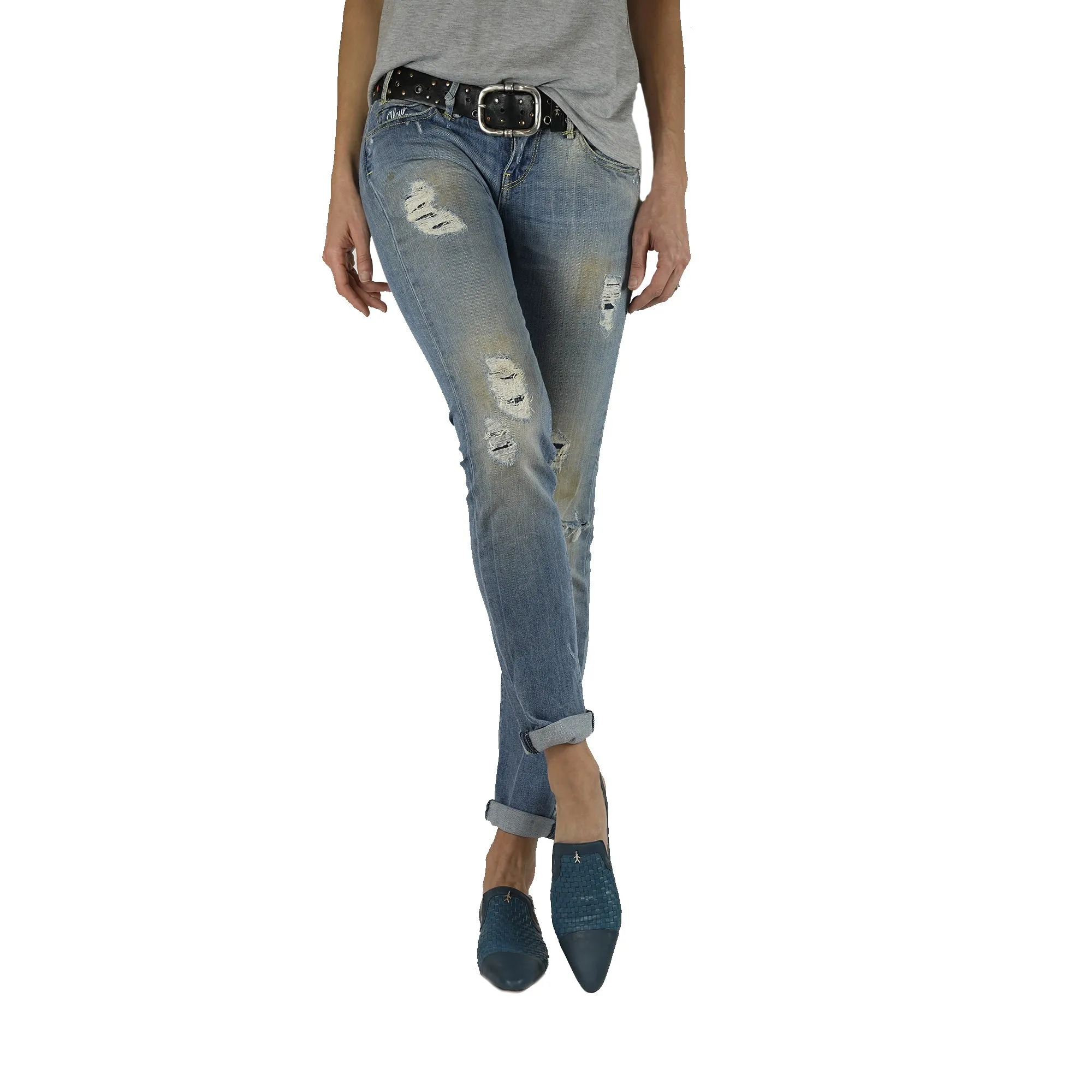 Slingback Shoes Intreccio Soft Jeans
