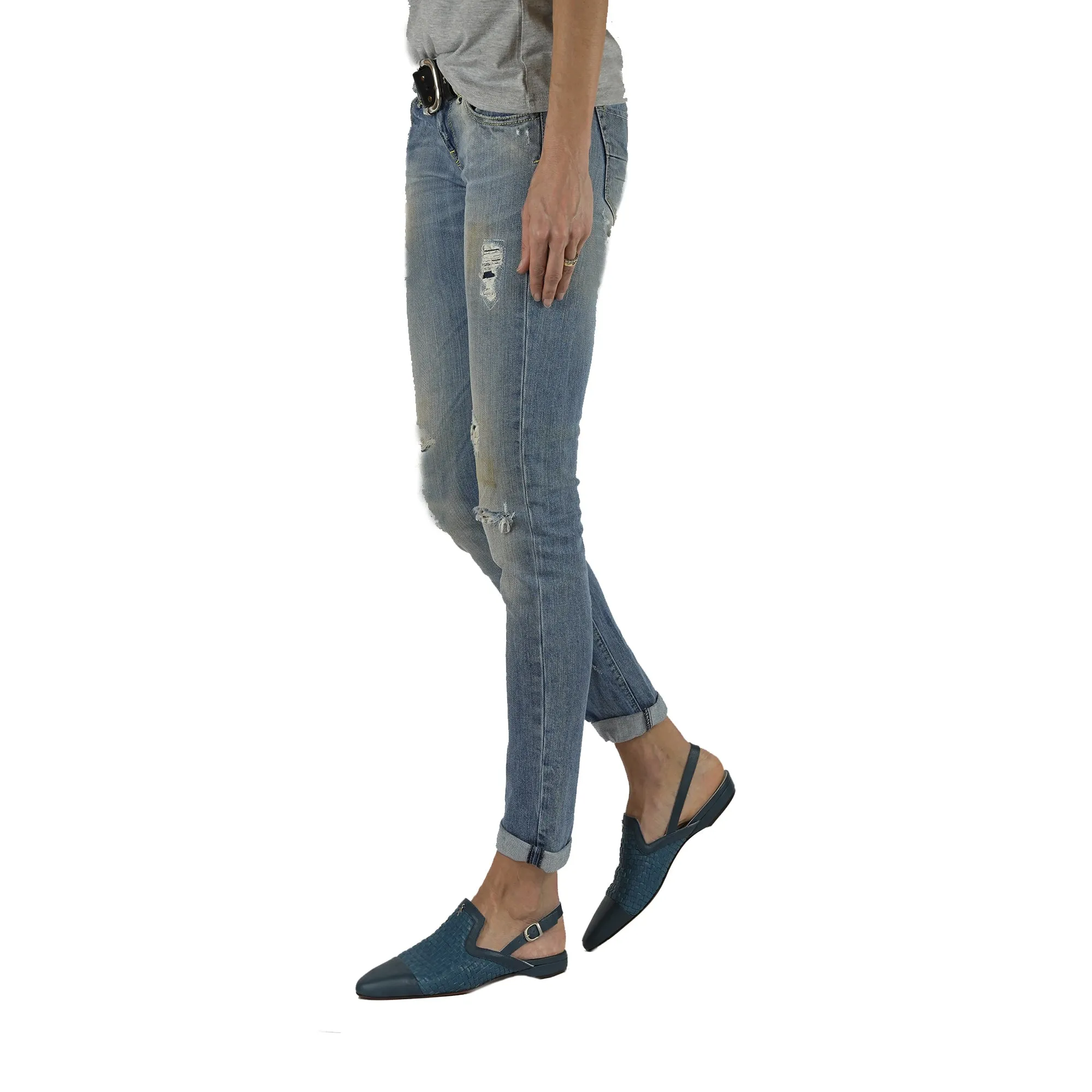 Slingback Shoes Intreccio Soft Jeans