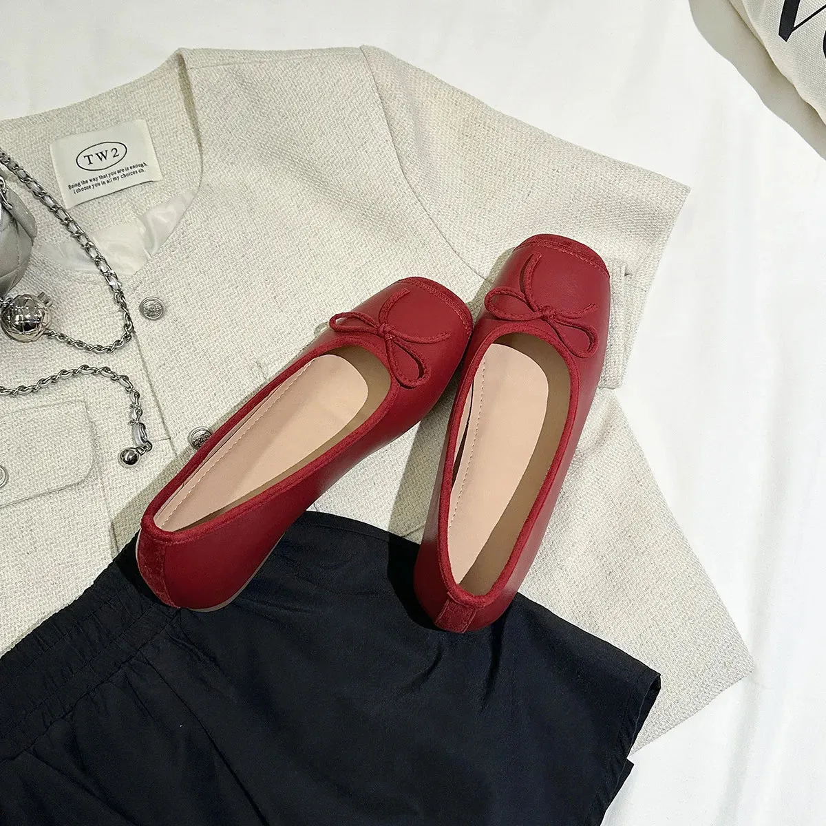Square Toe Flats Slip-Ons