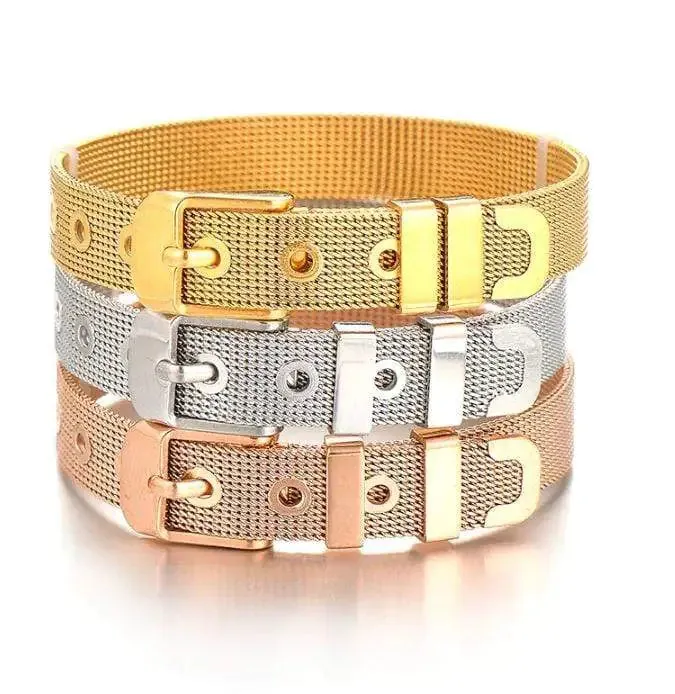 Stainless Steel Slider Bracelet -Rose Gold