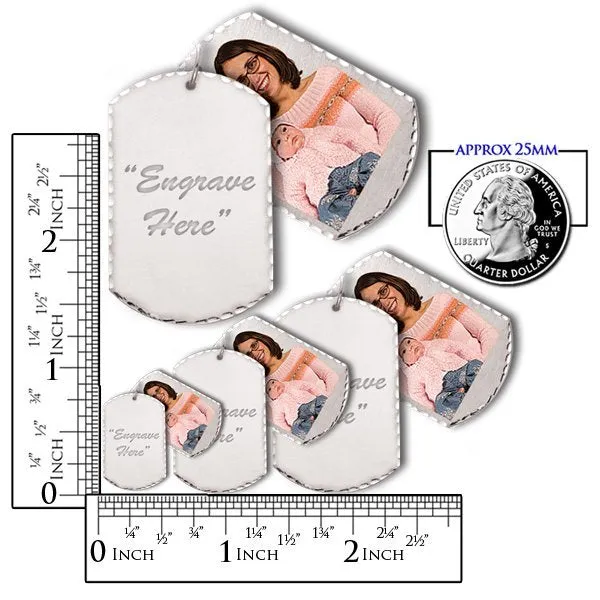 Sterling Silver Dog Tag Swivel Photo Pendant Jewelry