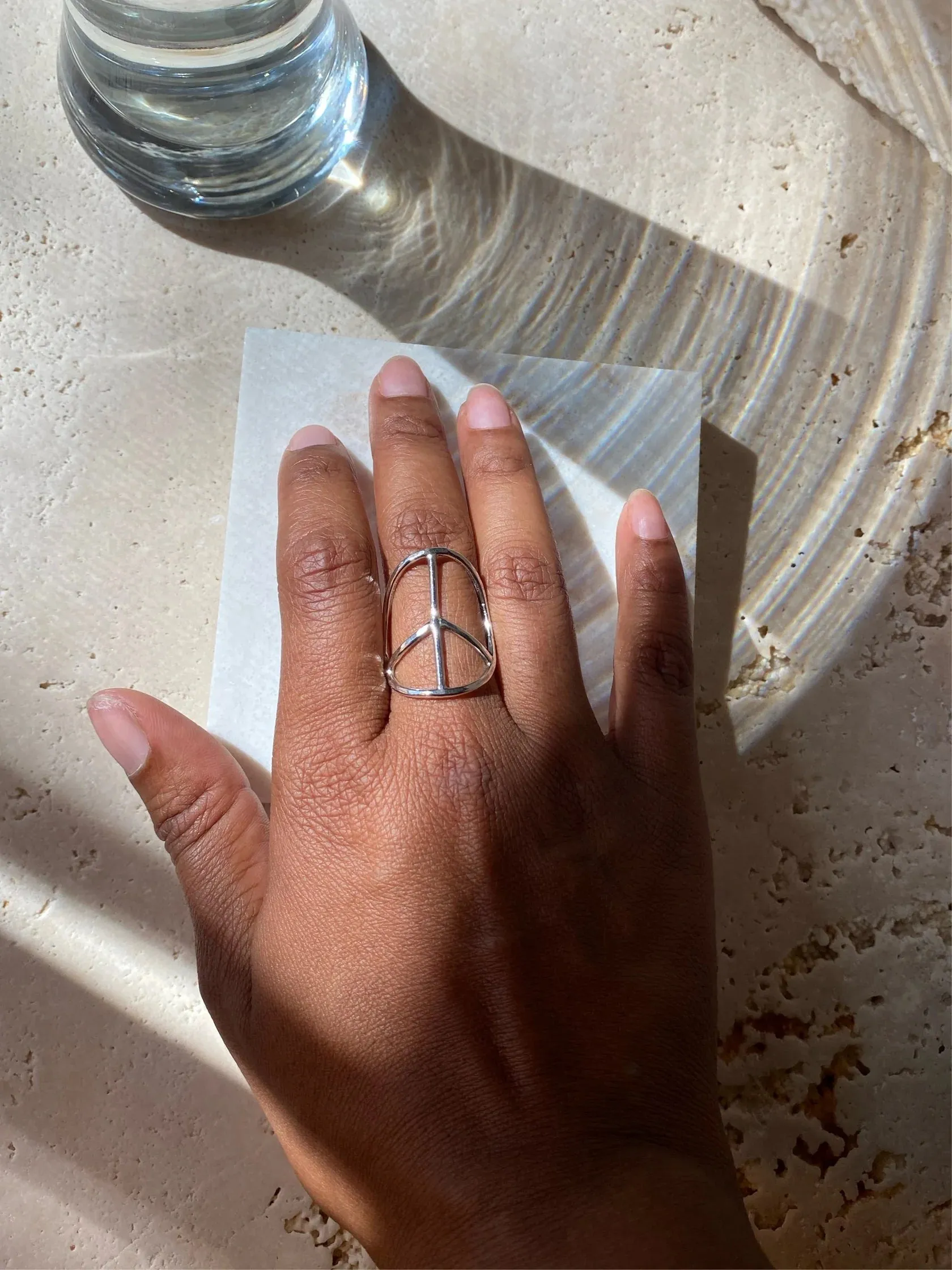 Sterling Silver Peace Sign Rings - Lou Jewels