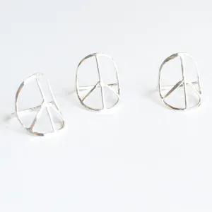 Sterling Silver Peace Sign Rings - Lou Jewels