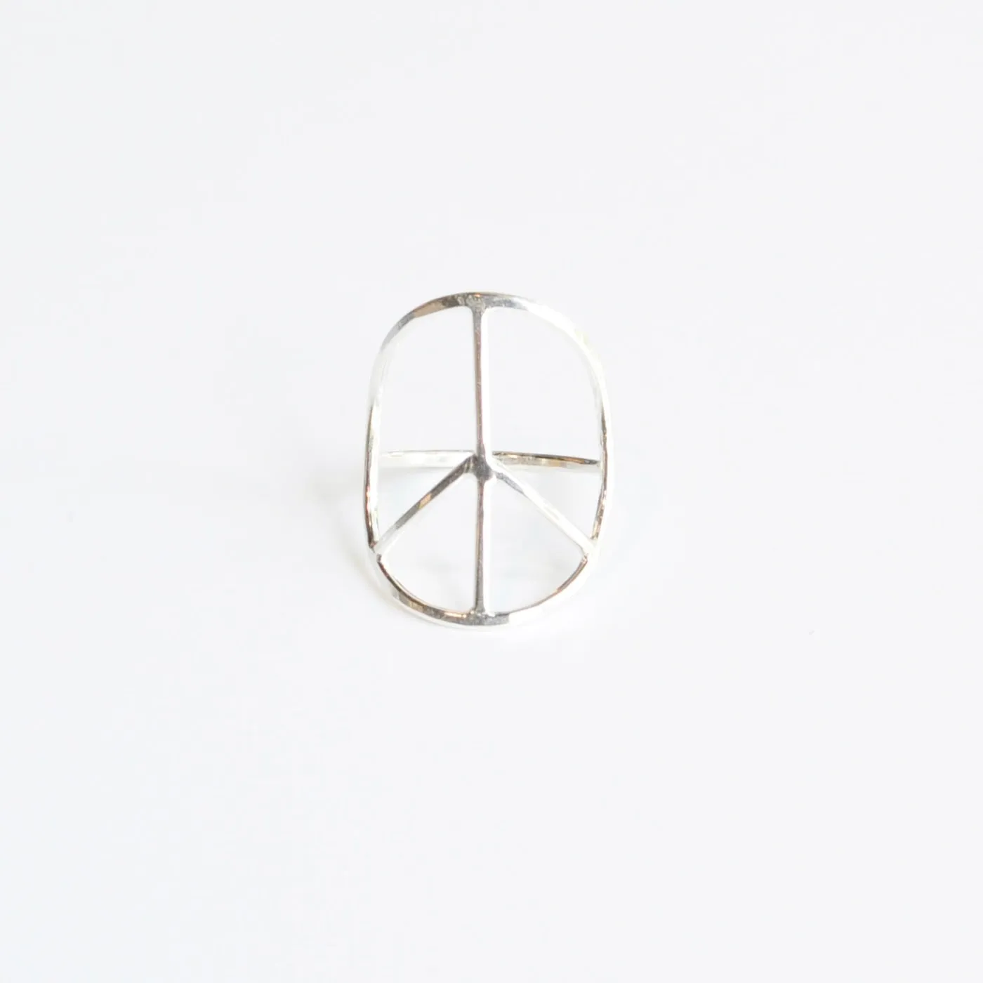 Sterling Silver Peace Sign Rings - Lou Jewels