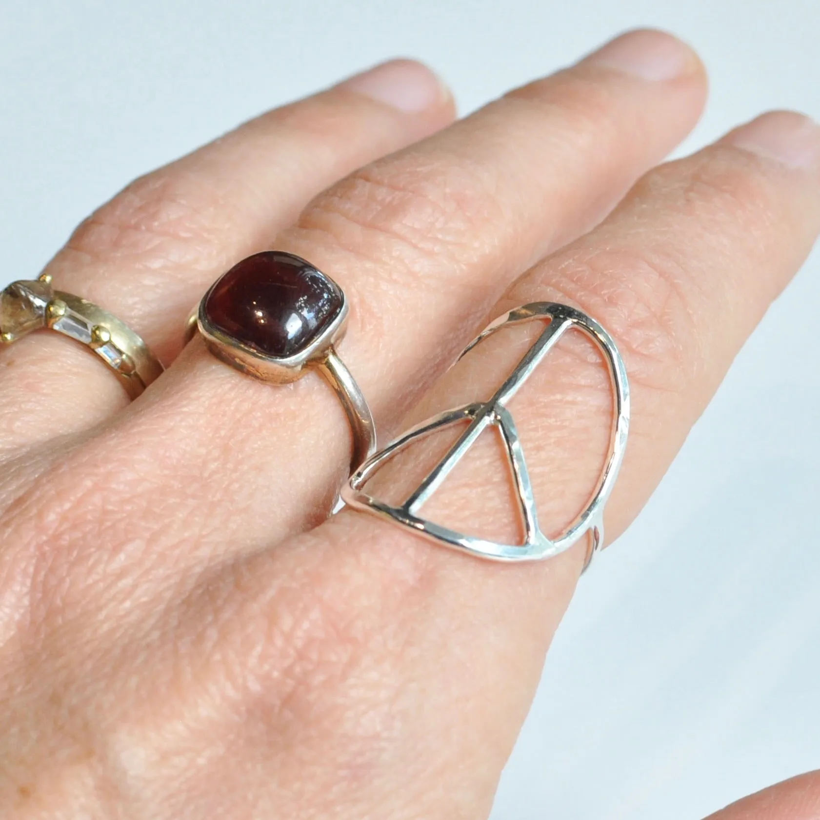Sterling Silver Peace Sign Rings - Lou Jewels