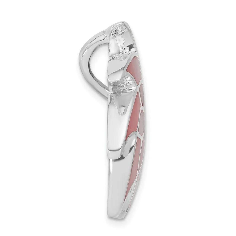 Sterling Silver Pink Shell Sun Design Slide