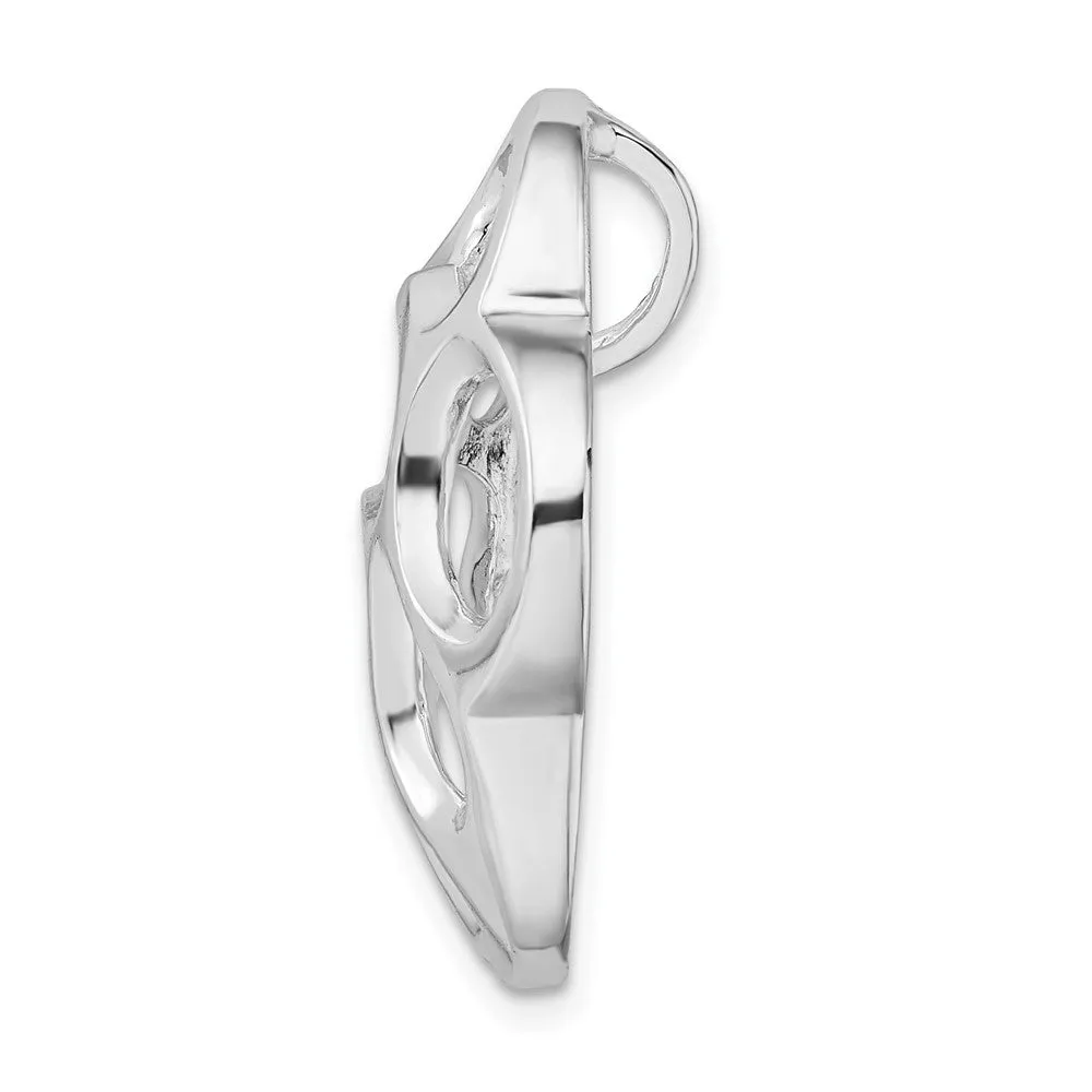 Sterling Silver Polished Cut Out Flower Slide