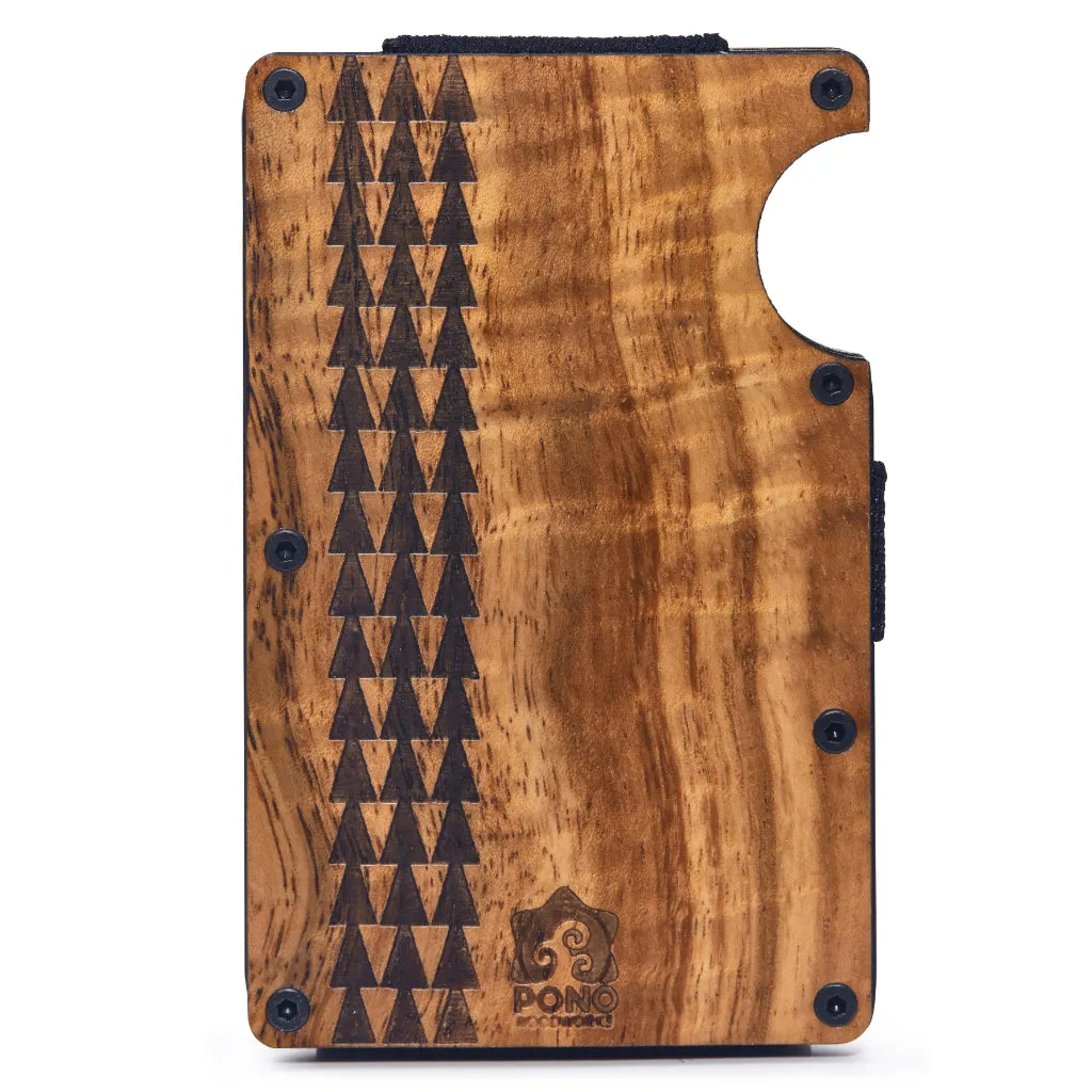 The Minimalist, Koa Wood Wallet w/ Money Clip (Multiple Designs)