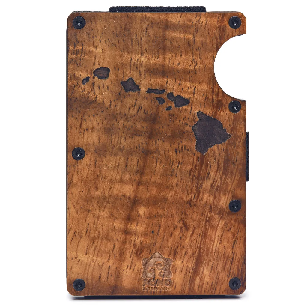 The Minimalist, Koa Wood Wallet w/ Money Clip (Multiple Designs)