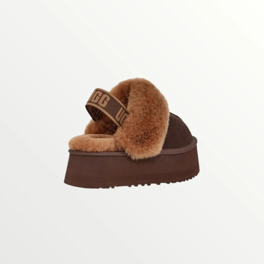 ugg funkette 60mm suede sling back burnt cedar slippers