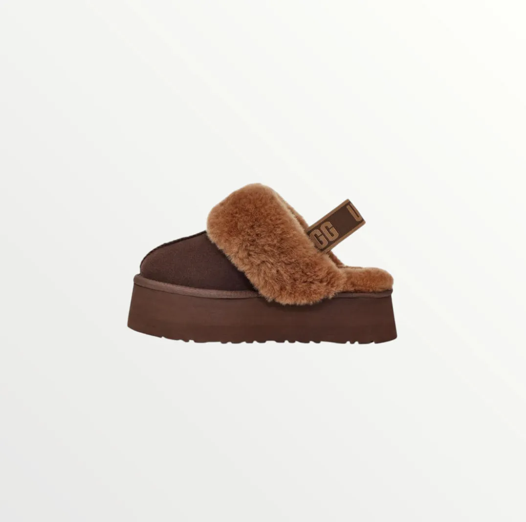 ugg funkette 60mm suede sling back burnt cedar slippers