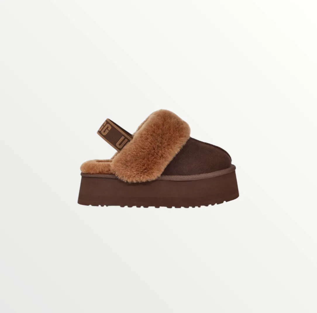 ugg funkette 60mm suede sling back burnt cedar slippers