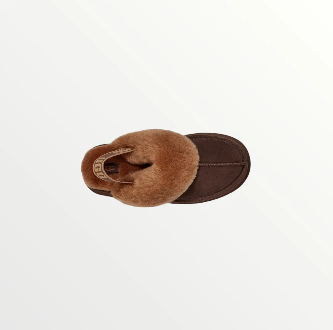ugg funkette 60mm suede sling back burnt cedar slippers