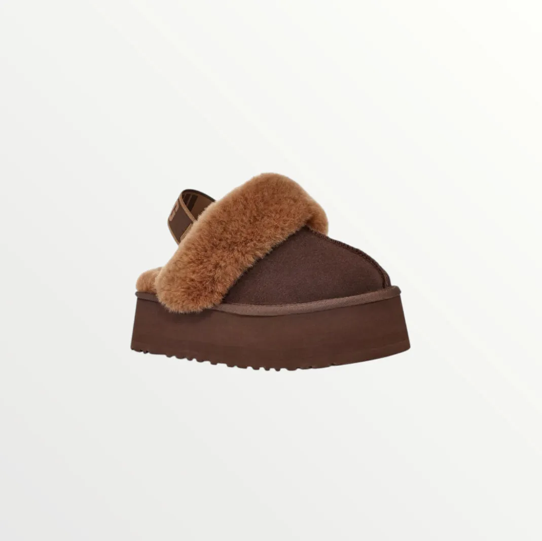 ugg funkette 60mm suede sling back burnt cedar slippers