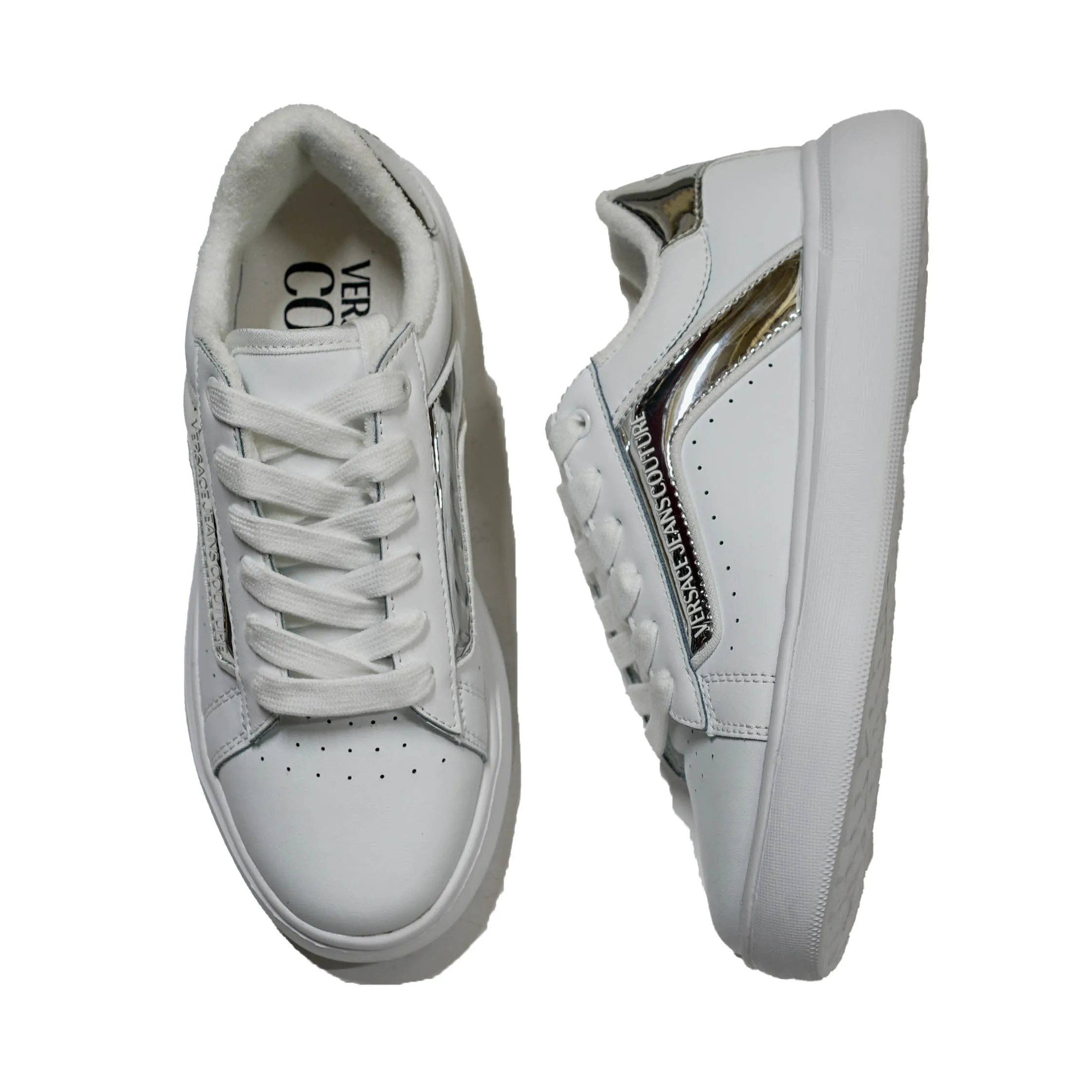 Versace Jeans Women's White & Silver Sneaker 73VASL3 - 40% OFF