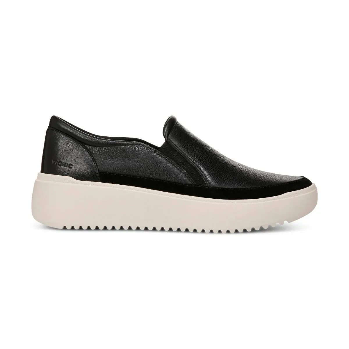 VIONIC KEARNY BLACK PLATFORM SLIP ON SNEAKER