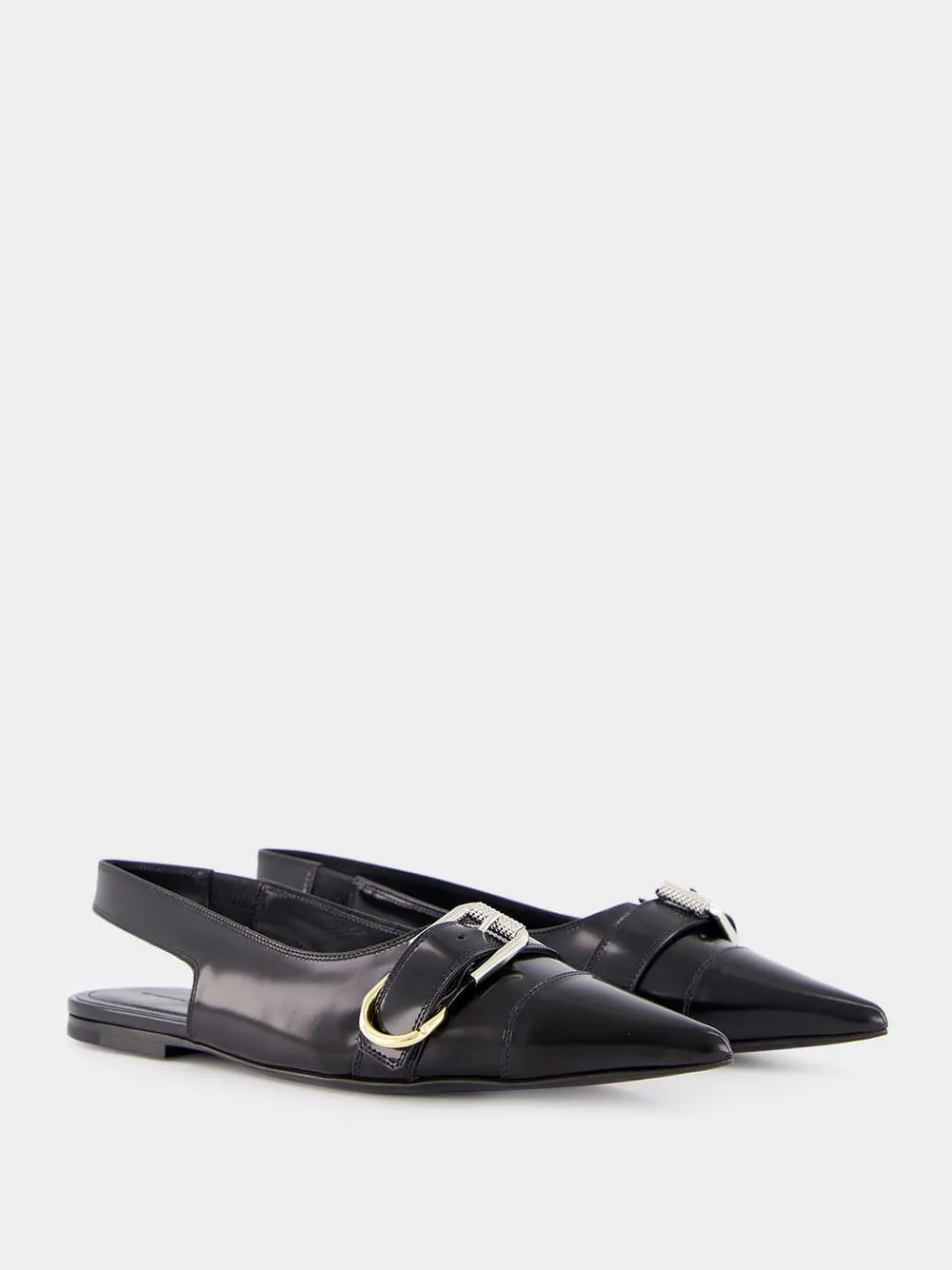 Voyou Flat Leather Slingbacks