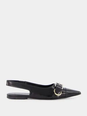 Voyou Flat Leather Slingbacks