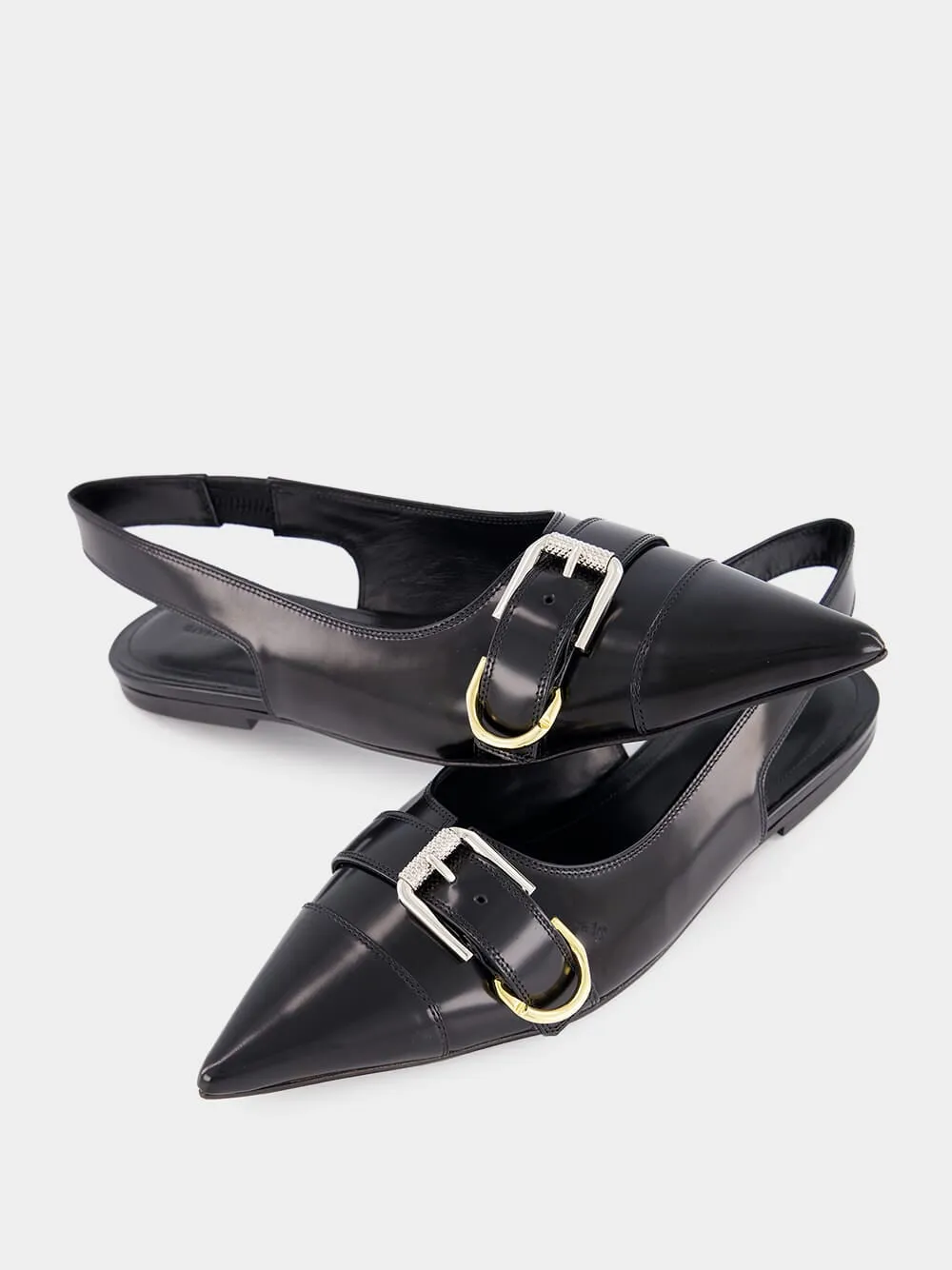 Voyou Flat Leather Slingbacks