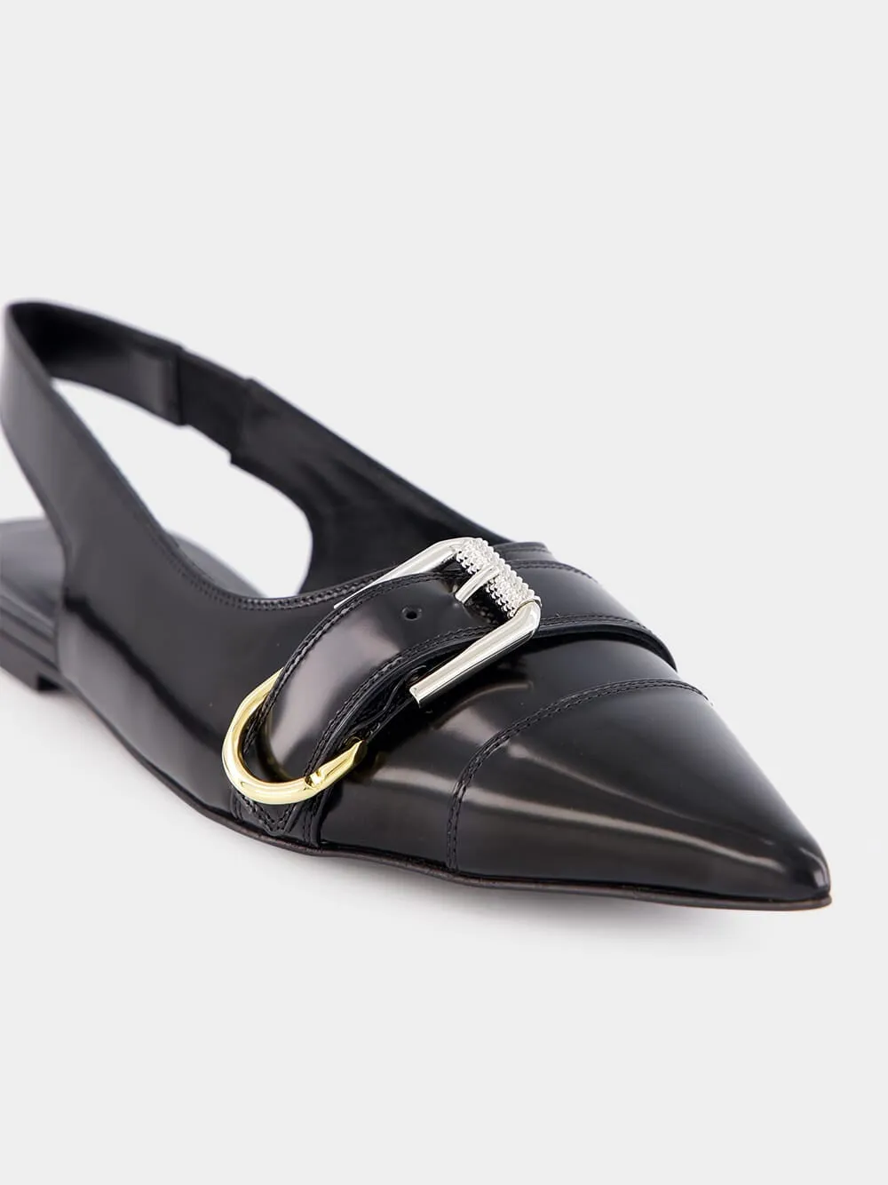 Voyou Flat Leather Slingbacks