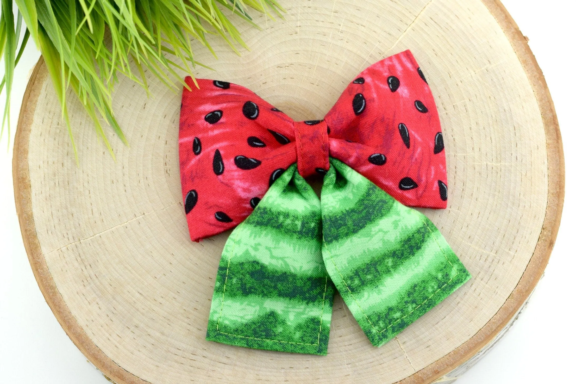 Watermelon Mix Dog Collar Bow