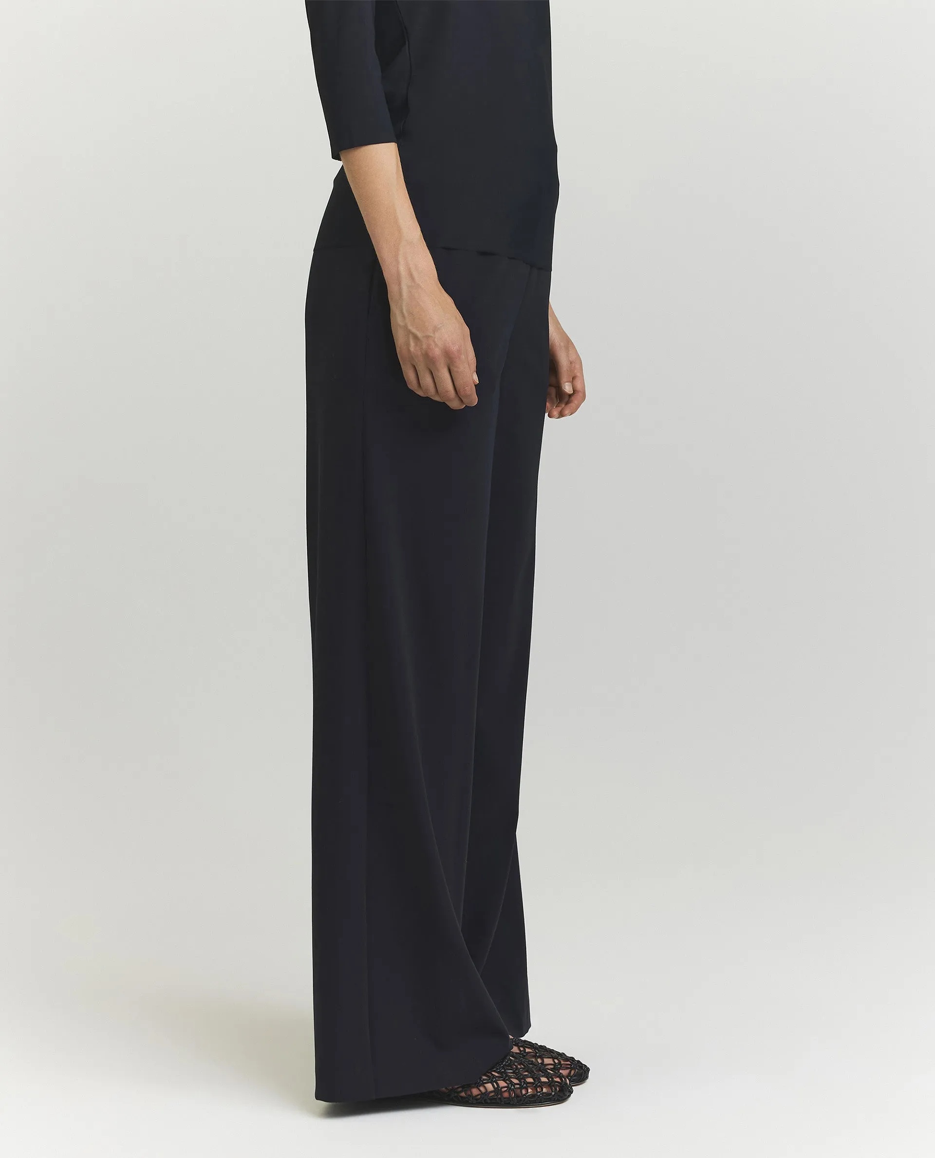 Wijde broek in wol-mix
