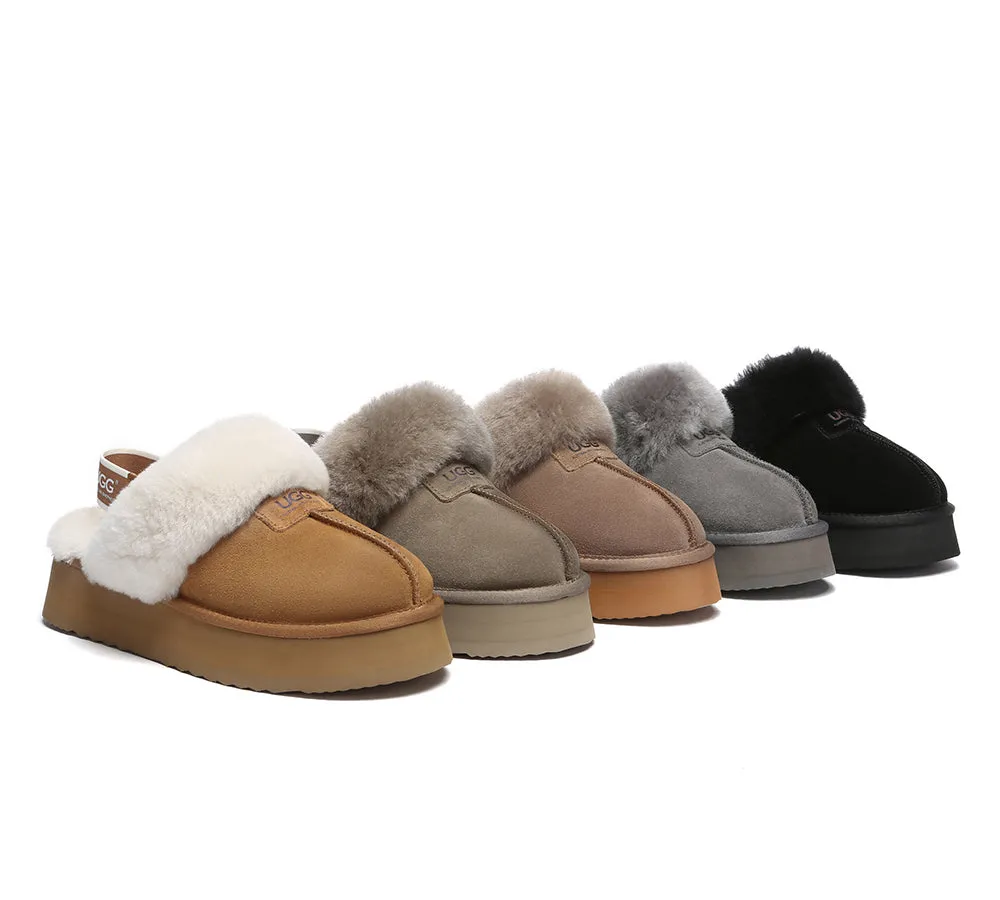 Women Removable Strap Slingback Platform Slippers Suzie