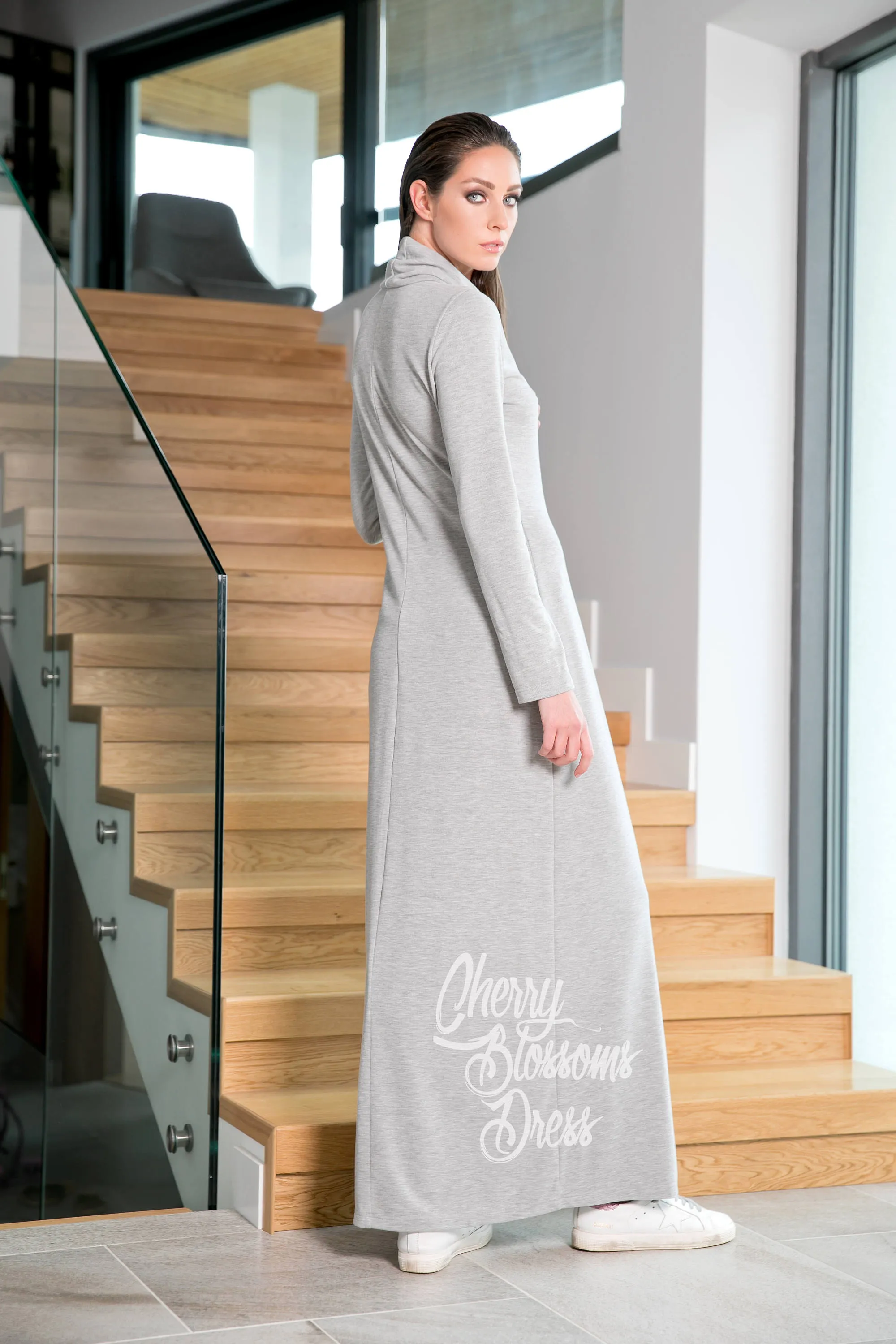 Women Tunic, Grey Tunic, Long Tunic, Plus Size Clothing, Tunic Dress, Boho Clothing, Turtleneck Tunic, Maxi Tunic, Loose Knit Tunic Dress